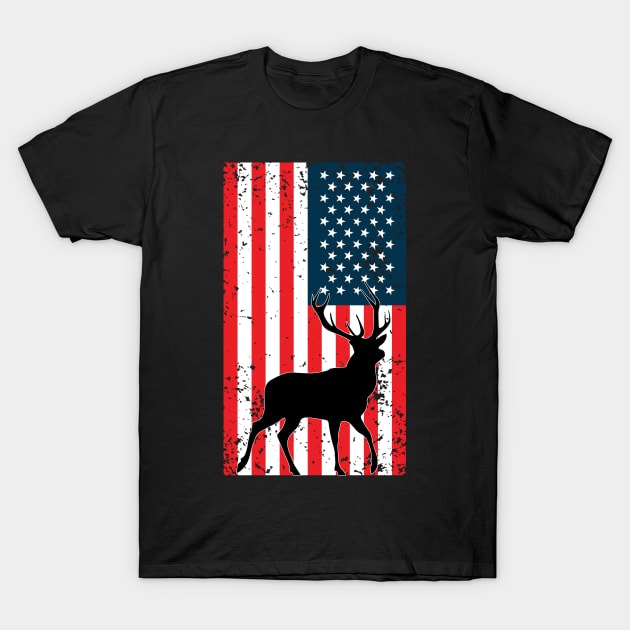 American Deer Hunter, Deer Hunting Gift, Deer Antler, Buck, 12 Pointer T-Shirt by jmgoutdoors